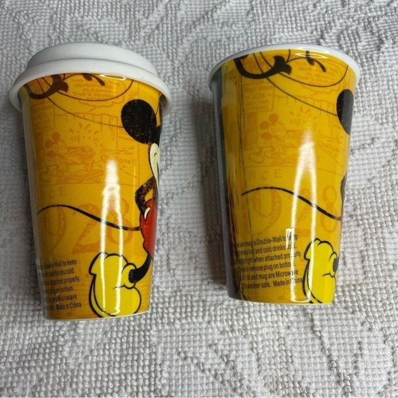 (2) Original Disney Mickey Travel Mug/Cup Insulated Ceramic 12 Oz. - Picture 3 of 5